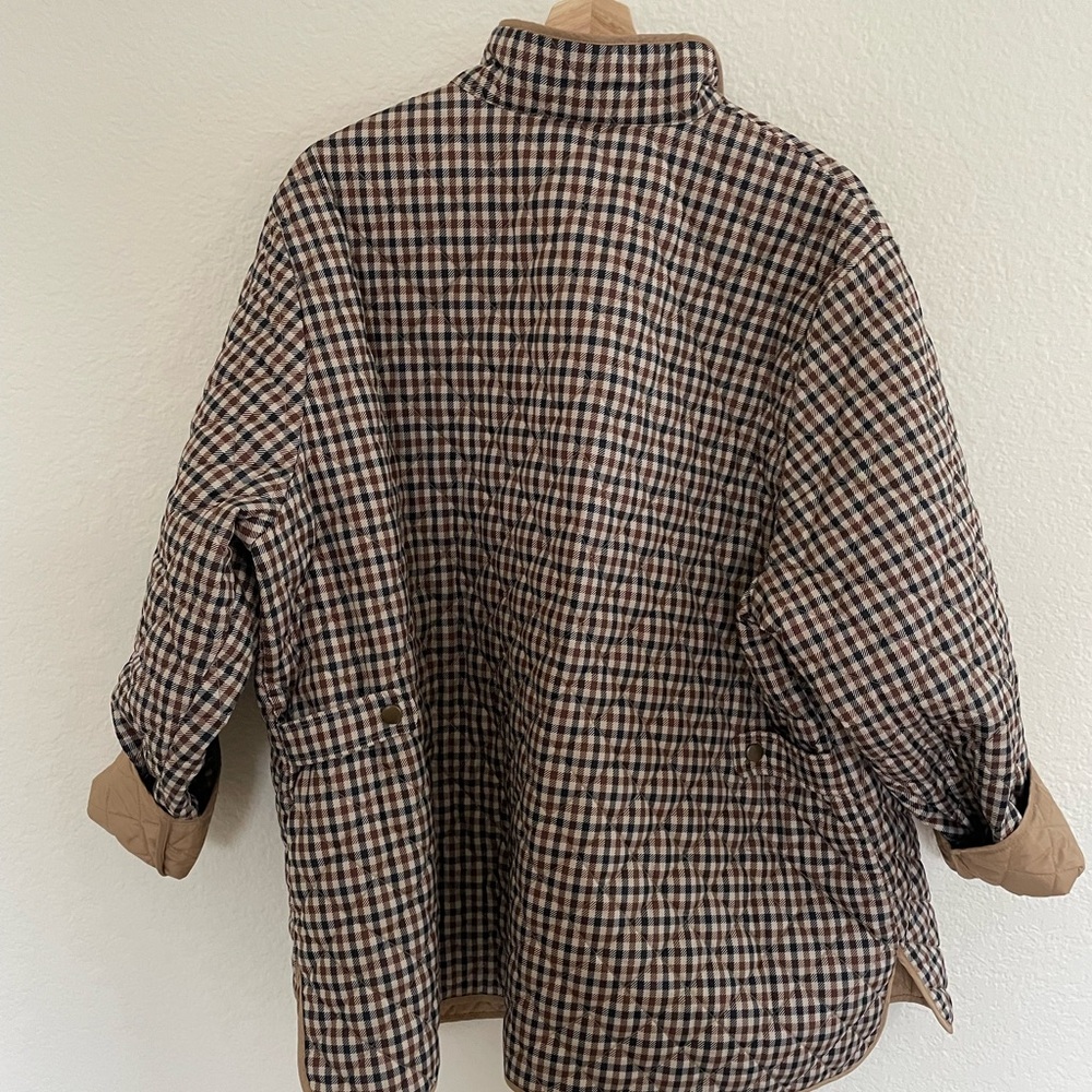Gingham Checkered Quilted Barn Jacket - Picture 7 of 9